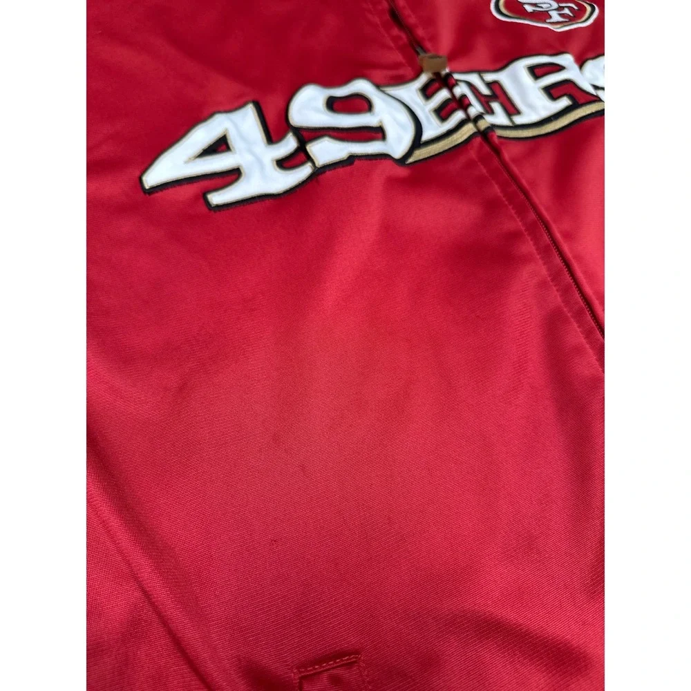 NFL San Francisco 49ers Track Jacket Mens L Red Full Zip Embroidered